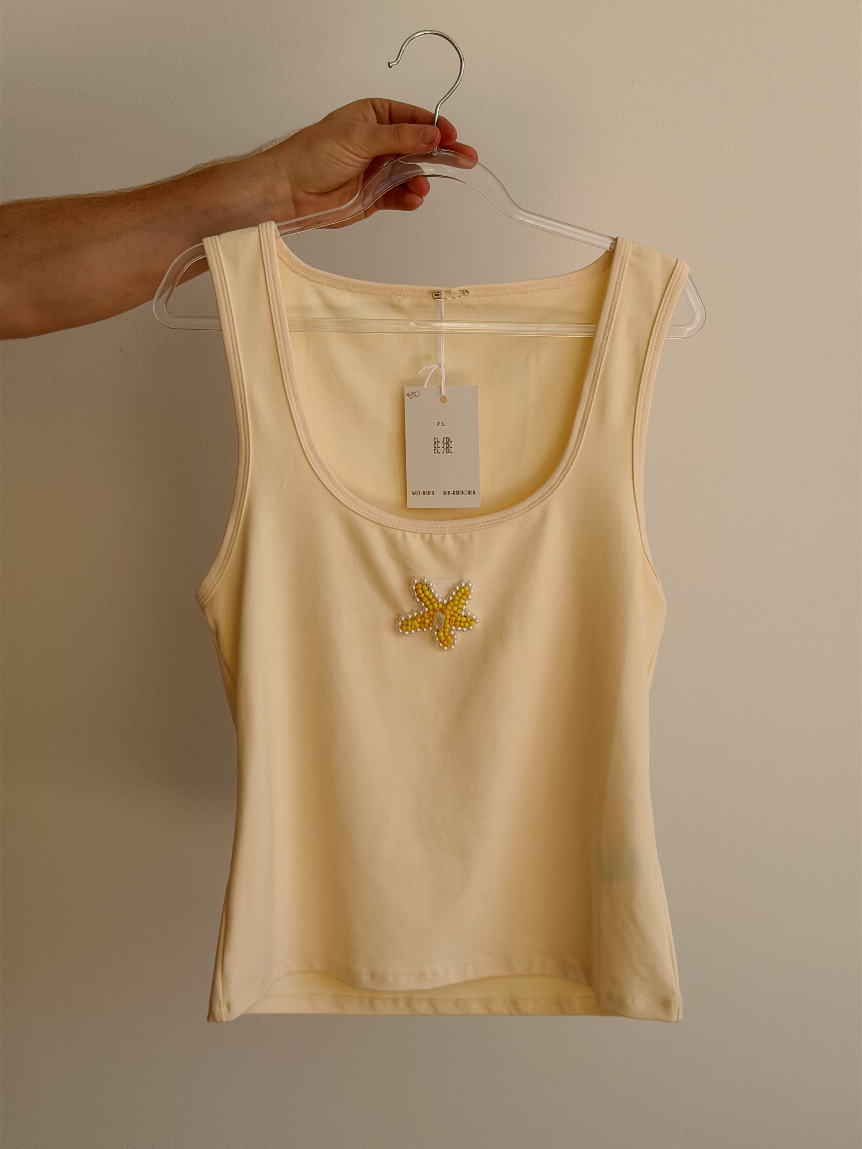 Hand Beaded Tank - Starfish